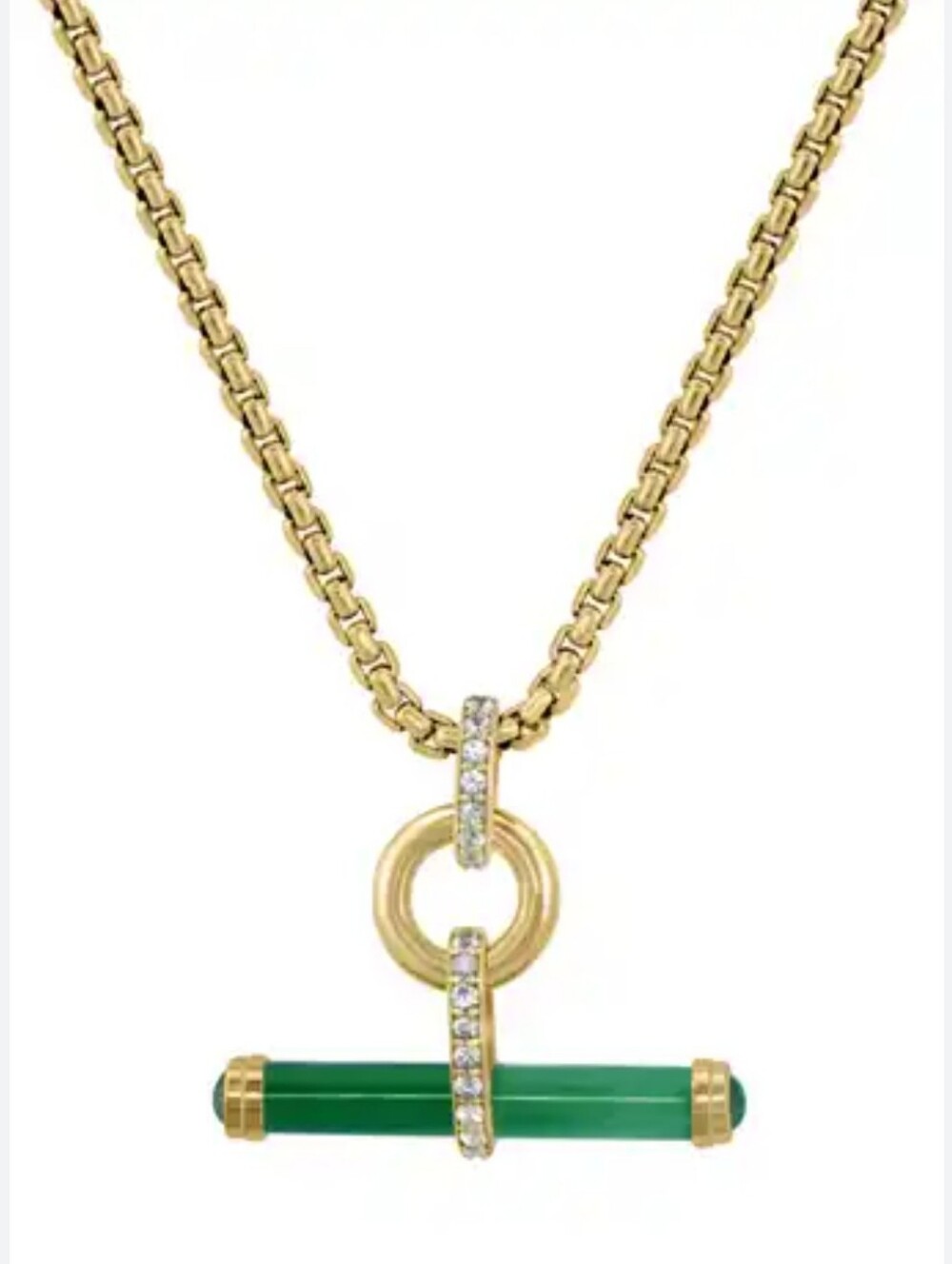 EFFY Jade & White Sapphire Pendant Necklace